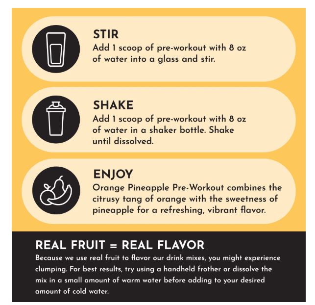 Just Ingredients - Orange Pineapple Pre-Workout