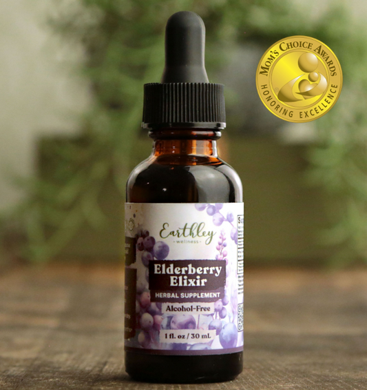 Earthley - Elderberry Elixir -Alcohol Free - 1 oz.