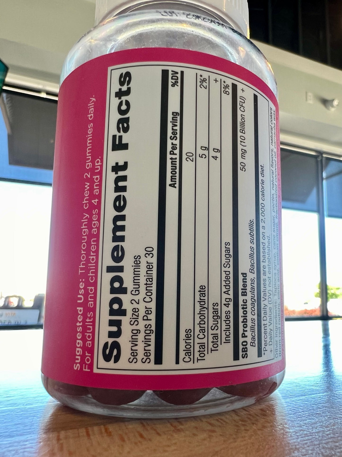 SBO Probiotics Gummies (Berry) 10b CFU 60 ct