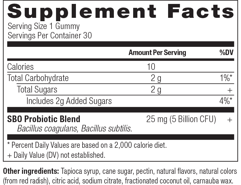 SBO Probiotics Kids Gummy (Berry) 5b CFU 30ct