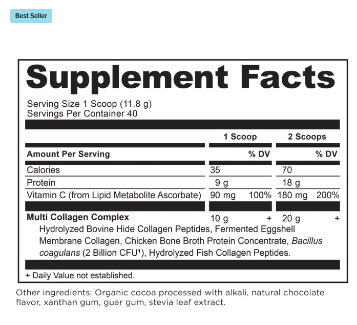 Multi Collagen Protein - Chocolate- 40 Servings